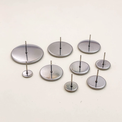 Stainless Steel Earring Stud Base For Cabochon DIY Jewelry Making Findings Round Flat Bezel Tray With Earring Post Accessory