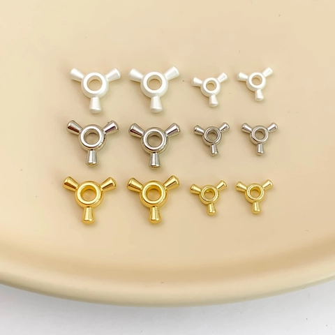 Irregular Alloy Three-Pronged Spacer Beads For DIY Jewelry Making Gold Silver Bracelet Necklace Handcraft Accessories