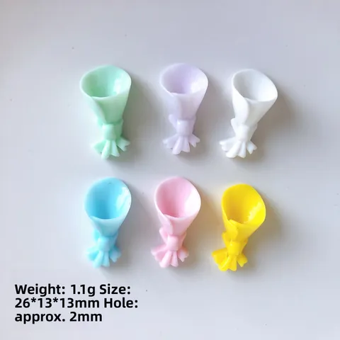 Mini Bouquet Flower Resin Charms For DIY Jewelry Making Bow Knot Sweet Candy Color Pendants For Bracelets Necklaces Earrings Handcraft