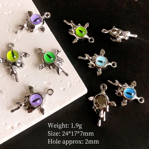 Gothic Flüssigmetall Teufelsauge Flügel Anhänger Nur Legierung Lava Stil Für DIY Schmuckherstellung Halskette Armband Zubehör