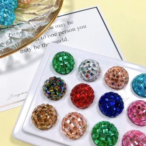 Polymerton Glas Spiegel Mosaik Disco Ball Rundperlen Für DIY Telefonkette Tasche Schlüsselanhänger Schmuckherstellung Zubehör