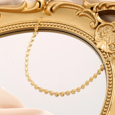 Titanium Steel Sunburst Disc Necklace Gold Plated Radiating Texture Necklace Bracelet Earring Line Jewelry For Women