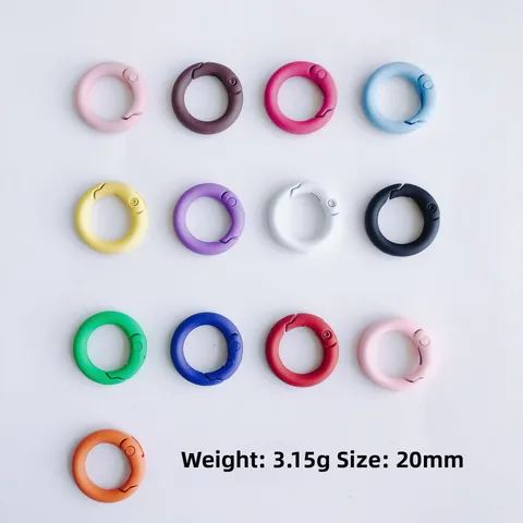 Hebilla de Anillo de Resorte Redonda de Aleación de Colores Para Hacer Joyas de Bricolaje Llavero Cadena de Teléfono Accesorios de Bolso Anillo de Metal Lacado Mate