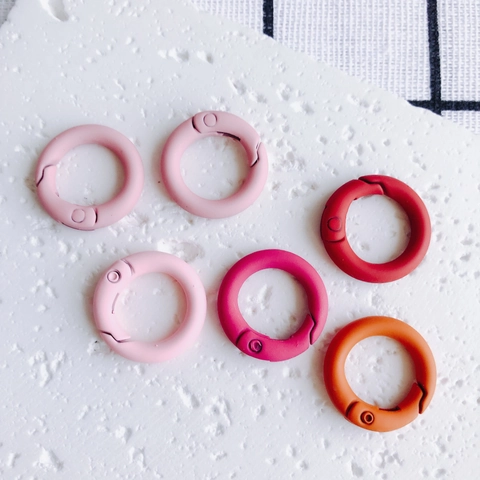 Colorful Alloy Round Spring Ring Buckle For DIY Jewelry Making Keychain Phone Chain Bag Accessories Matte Lacquered Metal O-Ring