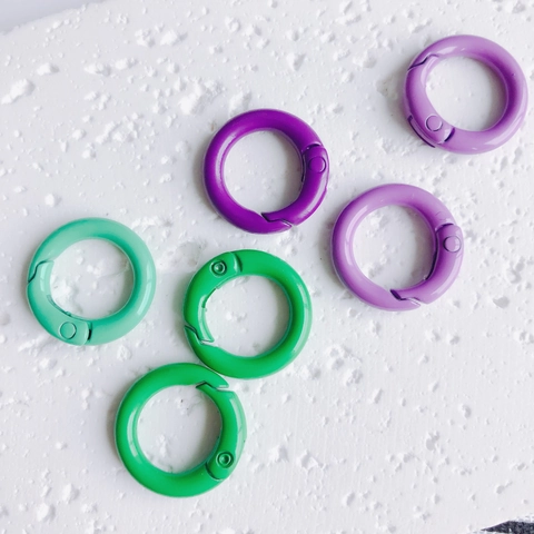 Colorful 20mm Metal Spring O-Rings Alloy Round Snap Hook Buckles For DIY Bags Keychain Jewelry Making Hardware Accessories