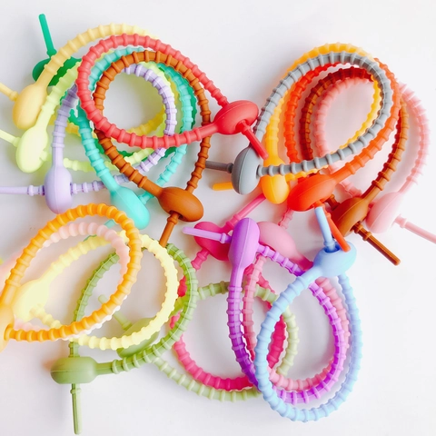 Multipurpose Silicone Cable Ties Reusable Flexible Cord Organizer Straps For Wire Management Home Office Storage Binding