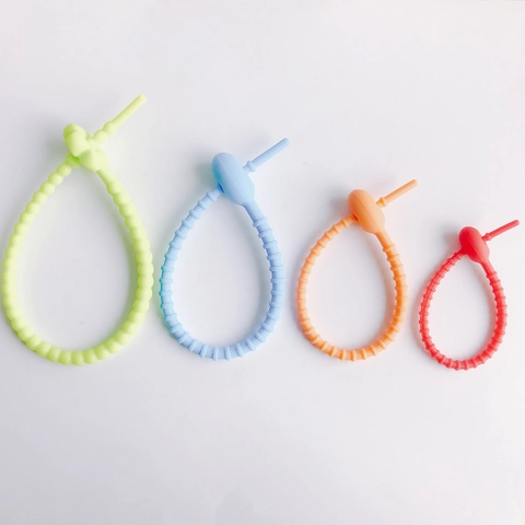Multipurpose Silicone Cable Ties Reusable Flexible Cord Organizer Straps For Wire Management Home Office Storage Binding