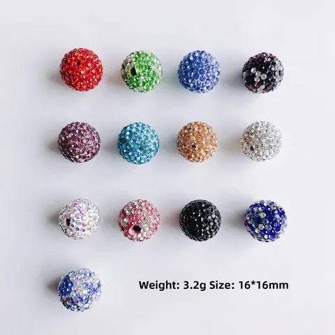 Sparkling Rhinestone Pave Disco Ball Beads Round Loose Spacer Beads For DIY Jewelry Making Bracelet Necklace Craft Findings