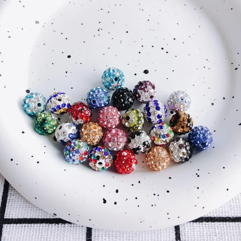 Strass Pflaster Disco Ball Perlen Für DIY Schmuckherstellung Shamballa Ton Rund Lose Abstandshalter Perlen Handwerk Zubehör