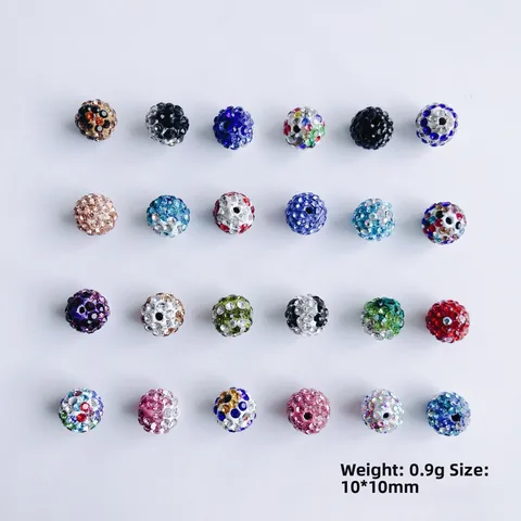 Rhinestone Pave Disco Ball Beads For DIY Jewelry Making Shamballa Clay Round Loose Spacers Beads Craft Accessories