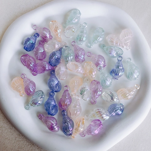 Irisierende Harz Meerschnecke Muschel Anhänger Transluzent Bunte Ozean Stil DIY Schmuckherstellung Charms Für Halskette Armband