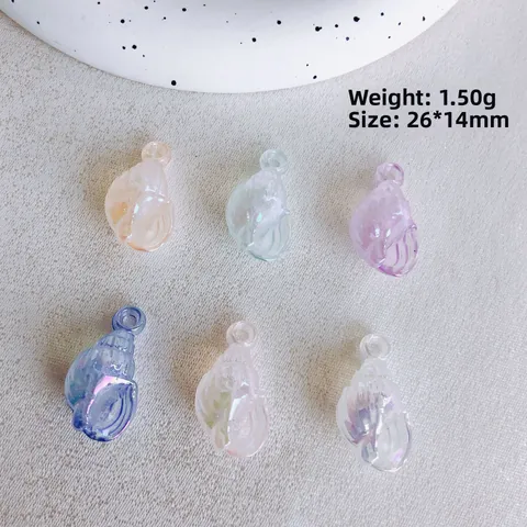 Irisierende Harz Meerschnecke Muschel Anhänger Transluzent Bunte Ozean Stil DIY Schmuckherstellung Charms Für Halskette Armband