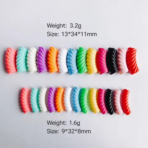 DIY Jewelry Making Resin Spiral Twist Marshmallow Shape Beads Colorful Twisted Loose Beads For Necklace Bracelet Making