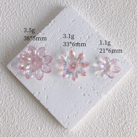 DIY Jewelry Accessories Transparent Aurora Acrylic Flower Tassel Charms Lotus Petal Beads For Earrings Jewelry Making Components
