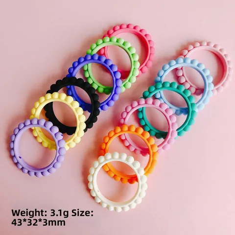 Colorful Acrylic Matte Paint DIY Jewelry Accessories Beaded Round Ring Beads For Bracelet Necklace Making Handmade Craft