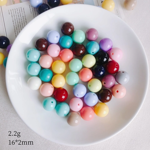Colorful Acrylic Round Beads Glossy Bubblegum Beads For Jewelry Making DIY Handmade Necklaces Bracelets Accessories Sweet Style Beads
