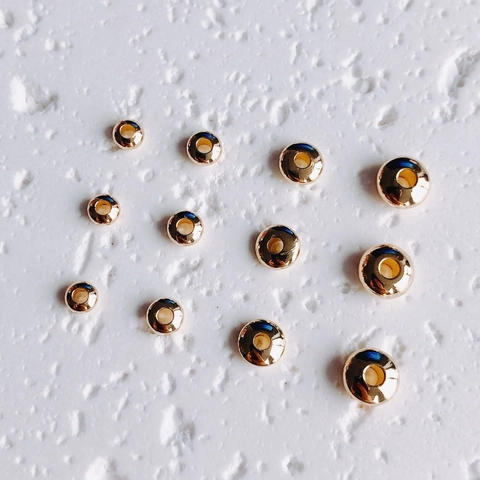 Perles de Boulier OVNI en Cuivre Plaqué Or 14K Rétention de Couleur Perles d'Espacement en Métal pour Bricolage Bracelet Collier Bijoux