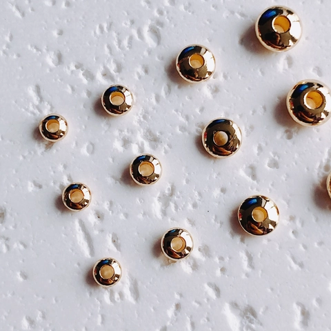 Perles de Boulier OVNI en Cuivre Plaqué Or 14K Rétention de Couleur Perles d'Espacement en Métal pour Bricolage Bracelet Collier Bijoux