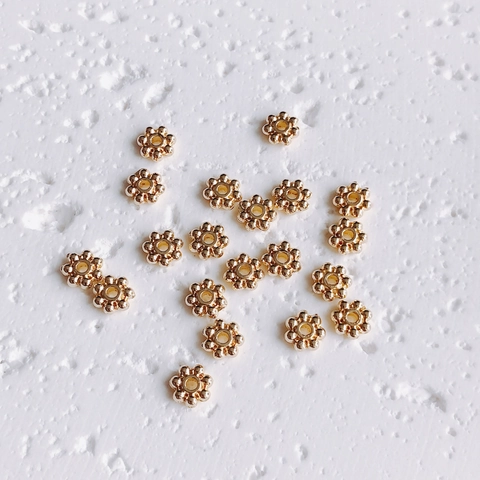 14K Gold Filled Copper Snowflake Flower Spacer Beads For DIY Jewelry Making Handmade Necklace Bracelet Supplies Accessories