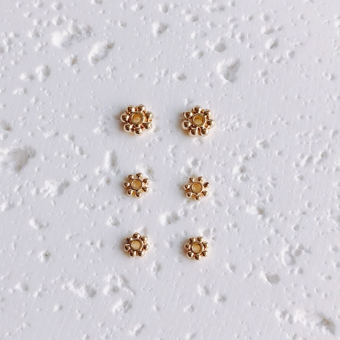14K Gold Filled Copper Snowflake Flower Spacer Beads For DIY Jewelry Making Handmade Necklace Bracelet Supplies Accessories