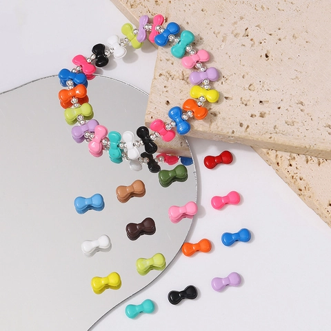 Kleurrijke Legering Strik Kralen Gelakt DIY Sieraden Maken Accessoires Voor Ketting Armband Haarclip Handgemaakte Benodigdheden