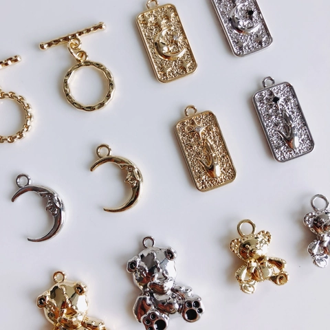 Alloy DIY Moon Bear Sun Pendant OT Toggle Clasp Jewelry Making Findings For Necklace Bracelet Handmade Craft Accessories
