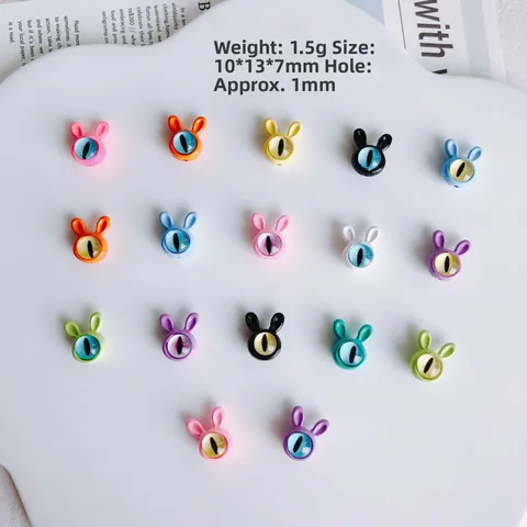 Cartoon Hase Geformte Legierung Perlen Mit Augen Design Für DIY Schmuckherstellung Armband Halskette Handwerk Zubehör Mehrfarbig