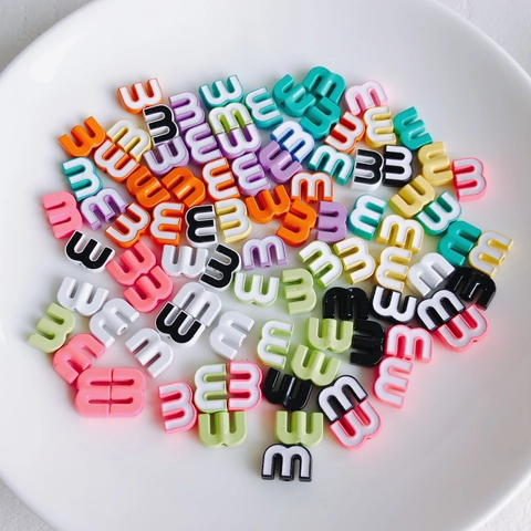 Candy Colored Alloy Letter m Beads Lacquered DIY Jewelry Making Accessories for Handcrafted Necklaces and Phone Chains