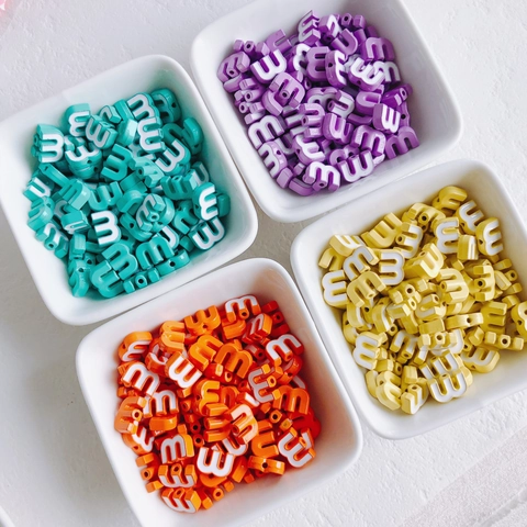 Candy Colored Alloy Letter m Beads Lacquered DIY Jewelry Making Accessories for Handcrafted Necklaces and Phone Chains