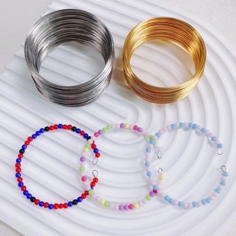 Memory Steel Wire Loops For DIY Bracelet Making Minimalist Gold Silver Plated Stainless Steel Beading Wire Jewelry Findings Supplies