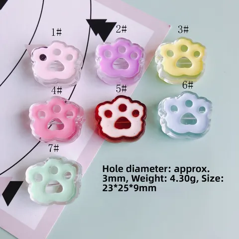 Accesorios de Joyería DIY de Resina Pata de Gato Oso para Gomas de Pelo Pulseras Funda de Teléfono Dijes de Goteo de Aceite
