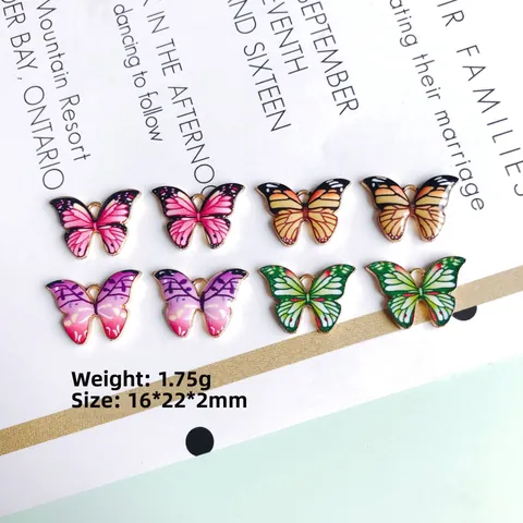 Bunte Legierung Emaille Schmetterling Anhänger Für DIY Schmuckherstellung Halskette Ohrringe Mode Schmuck Zubehör