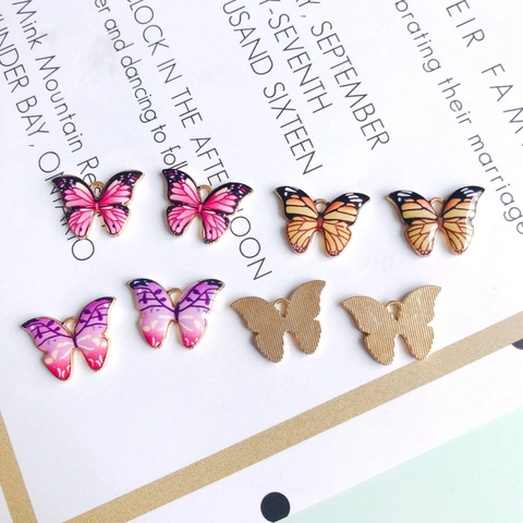 Bunte Legierung Emaille Schmetterling Anhänger Für DIY Schmuckherstellung Halskette Ohrringe Mode Schmuck Zubehör