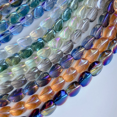Perles en Verre Facettées Couleur AB Formes Irrégulières Ovales et Cubes Pour la Fabrication de Bijoux DIY Bracelet Collier Perles Artisanales