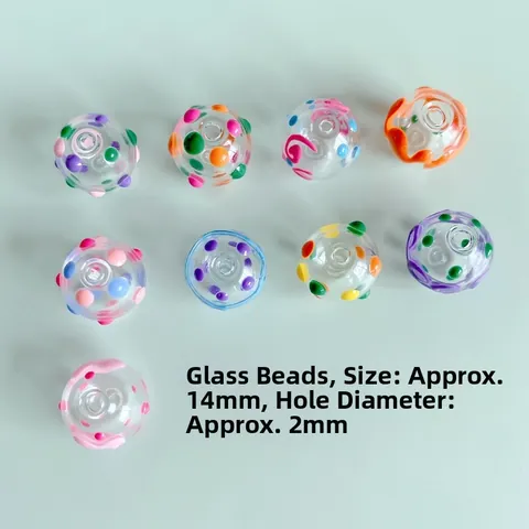 Χειροποίητες Χάντρες Γυαλιού Lampwork Πολύχρωμα Πουά Σπειροειδή Μοτίβα Κοίλες Γυάλινες Φυσαλίδες για Βραχιόλια Κολιέ DIY Κοσμήματα Υλικά Αξεσουάρ