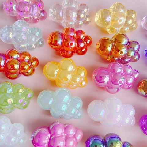 Iridescent Cloud Resin Beads Aurora AB Coating DIY Jewelry Making Accessories Colorful Cloud Charms For Keychain Craft