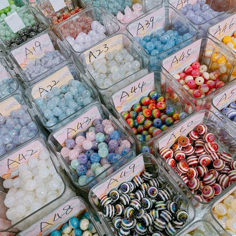 Iridescent Acrylic Beads Colorful Bubble Loose Beads For Handmade DIY Jewelry Making Bracelet Necklace Accessories Materials