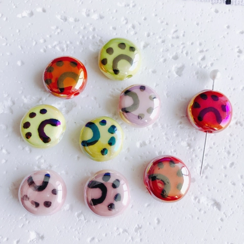 DIY Ceramic Cat Paw Round Loose Beads Hand Painted Glazed Jewelry Accessories For Necklace Bracelet Making Craft Decor
