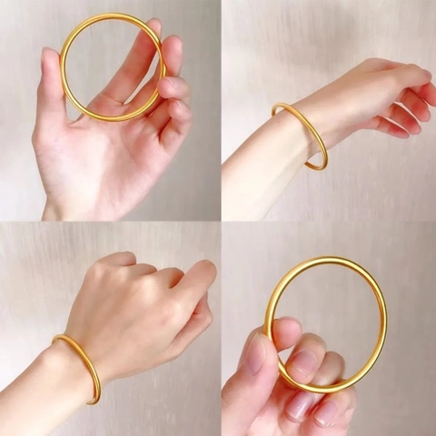 Minimalist Matte Gold Stainless Steel Bracelet And Ring For Women Elegant Plain Frosted Bangle Light Luxury Fashion Jewelry