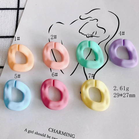 Breloques Anneau Ouvert Irrégulier en Acrylique Mat Couleur Macaron Accessoires de Fabrication de Bijoux DIY pour Boucles d'Oreilles