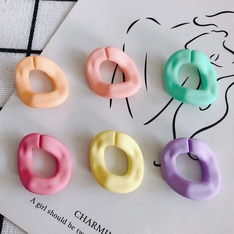 Breloques Anneau Ouvert Irrégulier en Acrylique Mat Couleur Macaron Accessoires de Fabrication de Bijoux DIY pour Boucles d'Oreilles