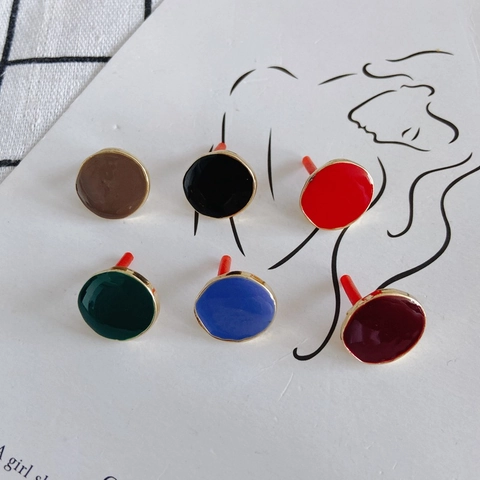 Vintage Alloy Enamel Geometric Oval Pendants For DIY Jewelry Making Personalized Irregular Circle Earrings Charms Accessories For Women