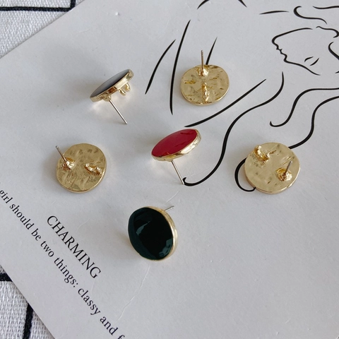 Vintage Alloy Enamel Geometric Oval Pendants For DIY Jewelry Making Personalized Irregular Circle Earrings Charms Accessories For Women