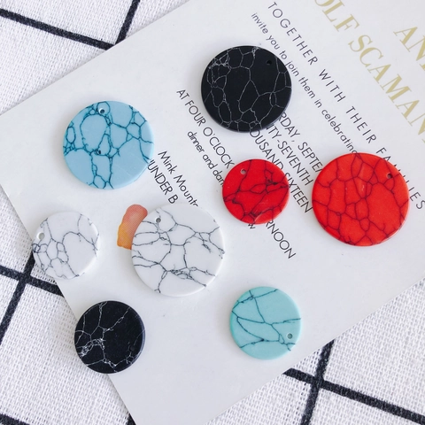 Acrylic Round Marble Pattern Pendants Round Resin Charms For DIY Earrings Necklace Handcrafted Jewelry Accessories Multiple Sizes