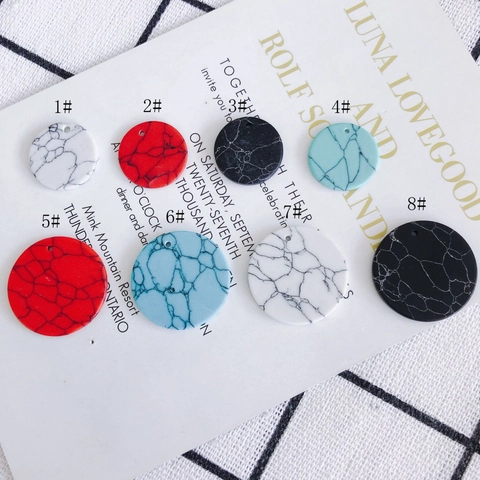 Acrylic Round Marble Pattern Pendants Round Resin Charms For DIY Earrings Necklace Handcrafted Jewelry Accessories Multiple Sizes