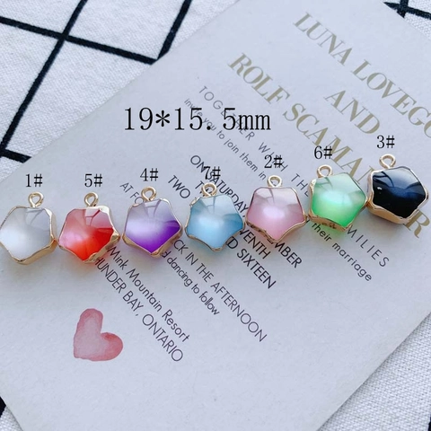 DIY Jewelry Star Resin Alloy Gold Plated Charm Pendant For Earring Necklace Bracelet Making Accessories Mixed Color Pendant