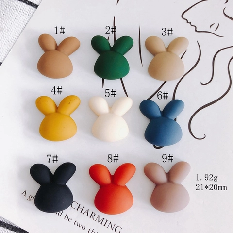 DIY Breloques en Acrylique Tête de Lapin Flatback Tête de Lapin Mat Givré pour Coque de Téléphone Chaussures Création de Bijoux Accessoires d'Artisanat faits à la main