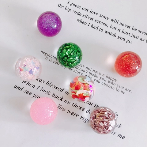 Handmade Resin Round Beads Star Moon Sequins Fillings DIY Jewelry Accessories For Hair Clips Earrings Making Transparent Ball Crafts