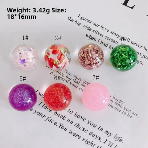 Handmade Resin Round Beads Star Moon Sequins Fillings DIY Jewelry Accessories For Hair Clips Earrings Making Transparent Ball Crafts
