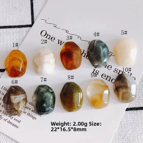 Irregular Resin Marble Texture Pendants DIY Jewelry Making Findings Flatback Tortoise Shell Charms Accessories For Earrings